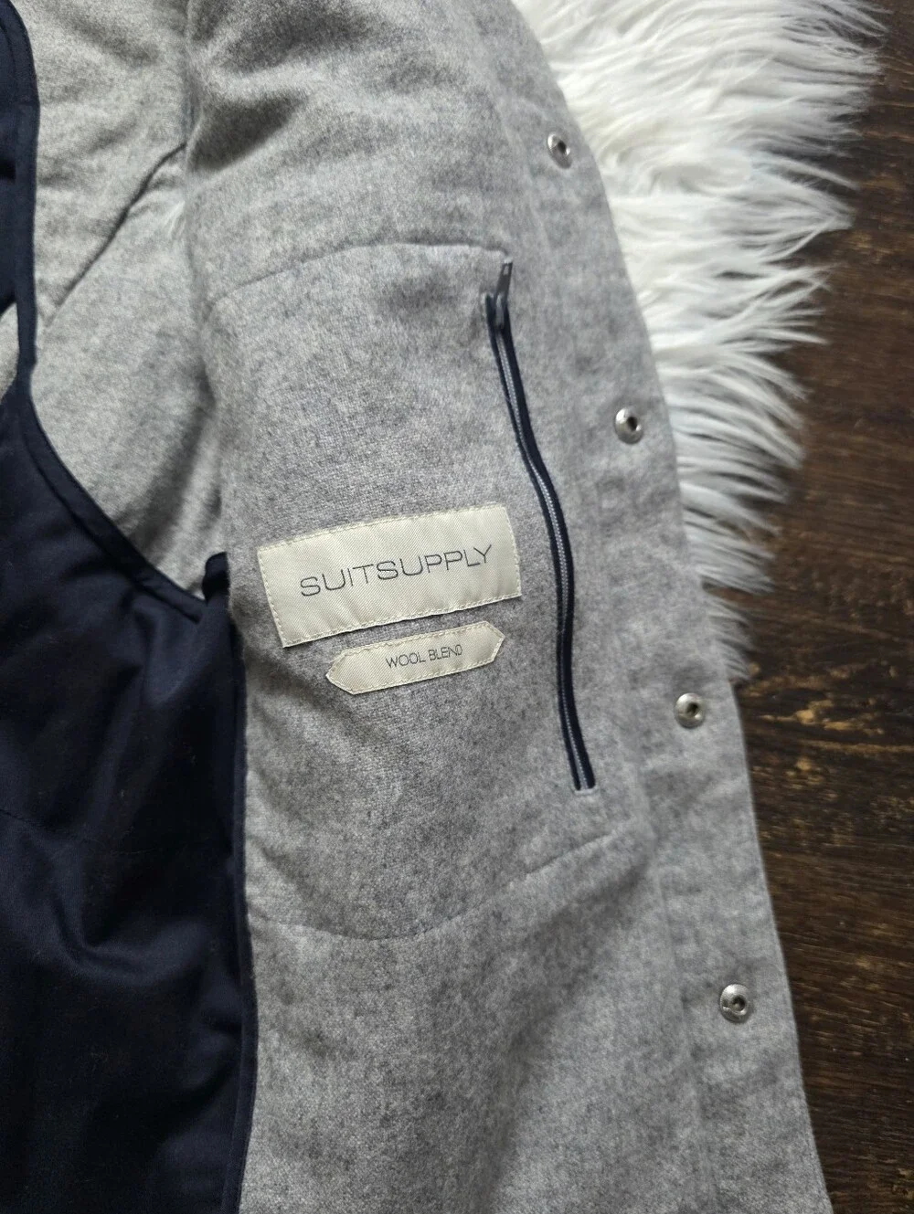 Suitsupply Wool Heather Gray Quilted Puffer Vest